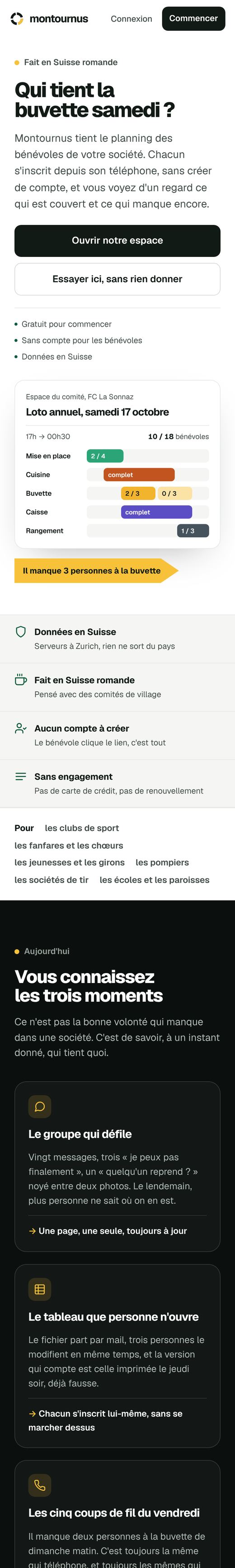 Mon Tournus sur téléphone : capture réelle