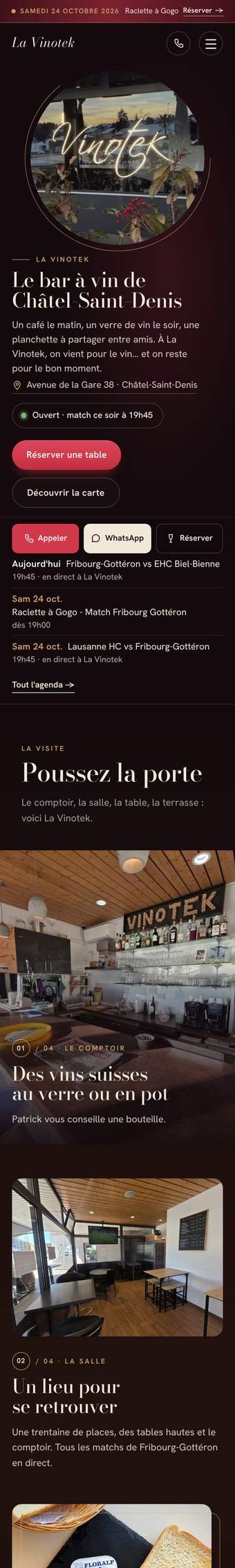 La Vinotek sur téléphone : capture réelle