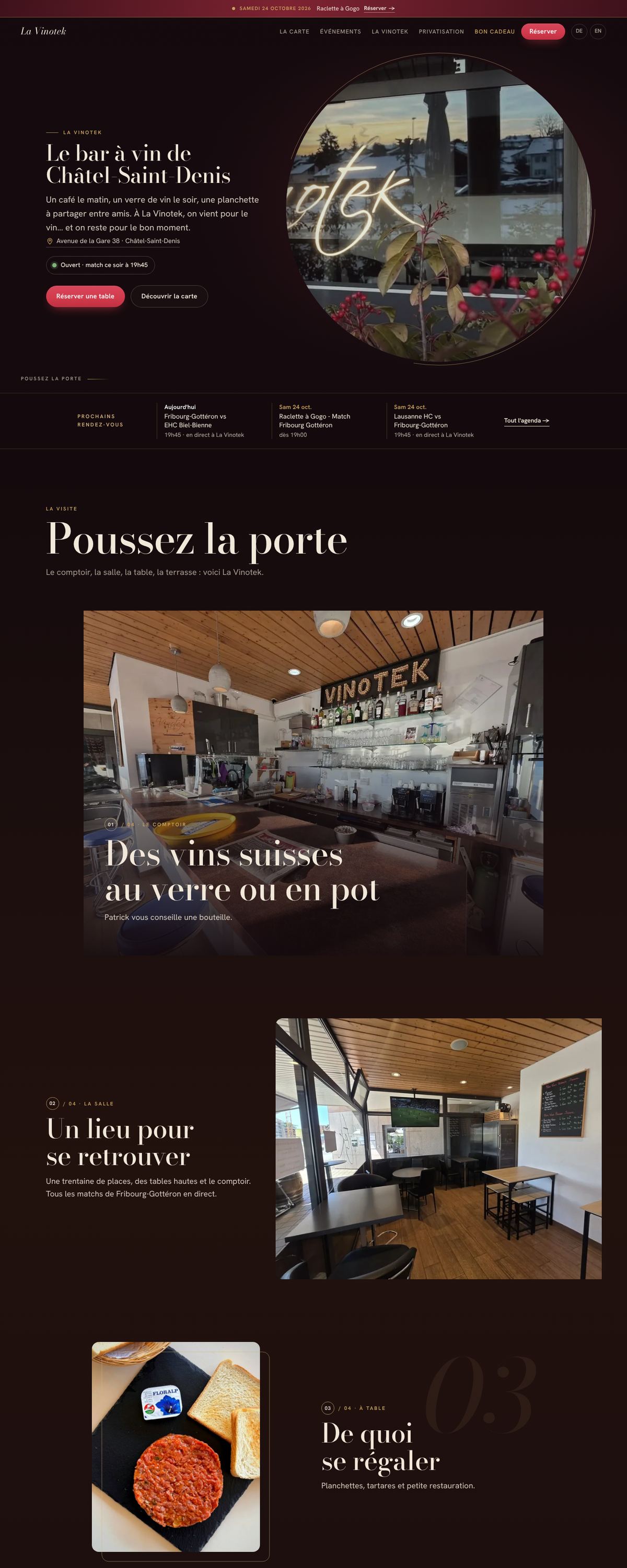 Le site lavinotek.ch sur ordinateur